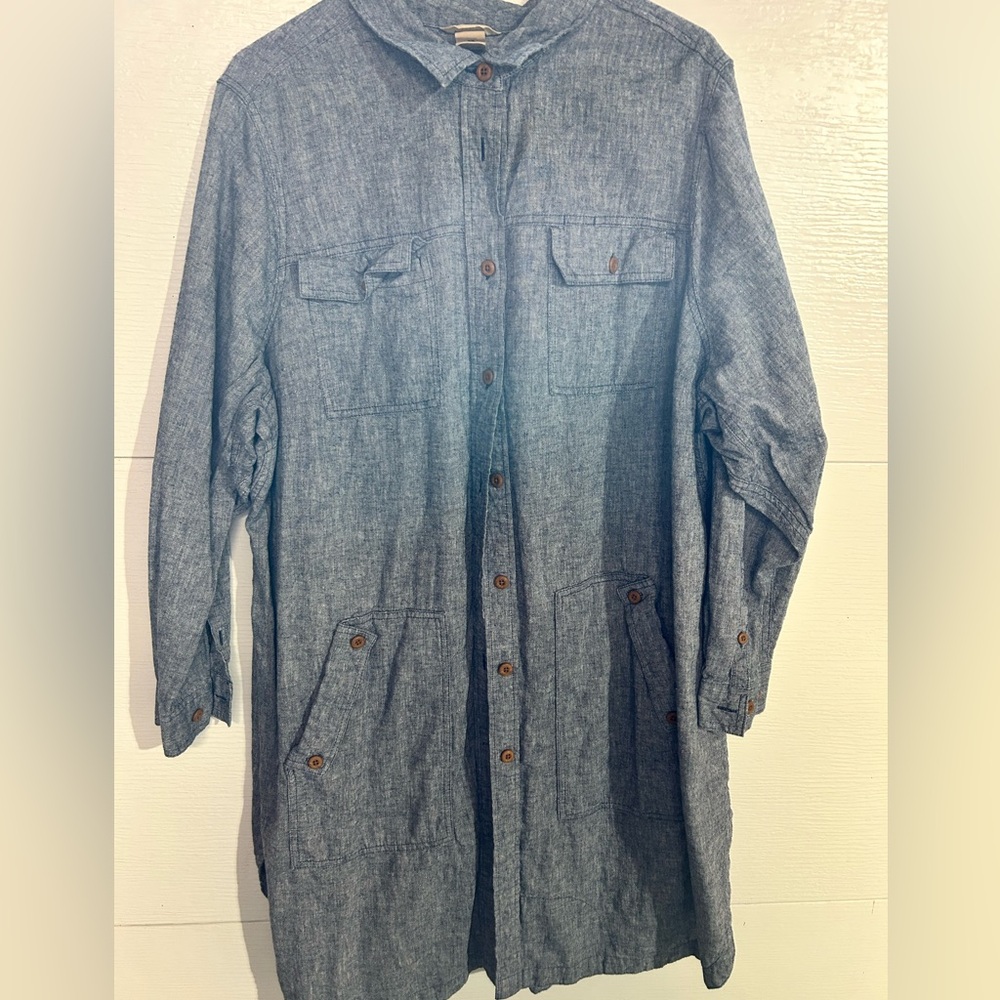 Duluth denim chambray shirt dress 2X EUC